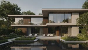 Arquitetura de imóvel residencial contemporâneo representando patrimônio familiar e organização de bens